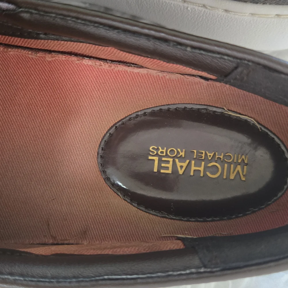 Michael Kors Monogram Slip-On Sneakers Brown Logo Canvas Women’s Size‎ 6M